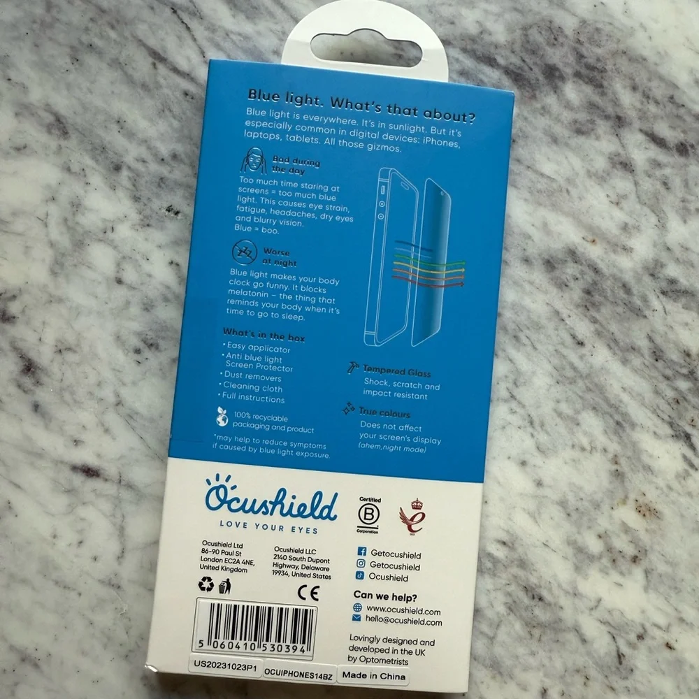 Anti Blue Light Screen Protector for iPhone 14 Pro - Black